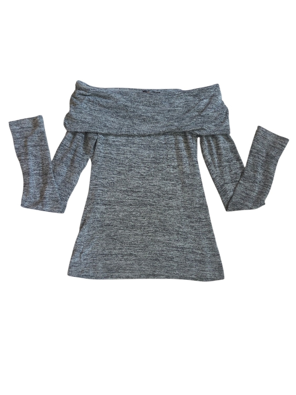 Forever 21 Marled Gray Off-Shoulder Knit Top